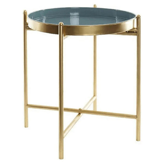 Side table Golden Metal Turquoise - Londecor