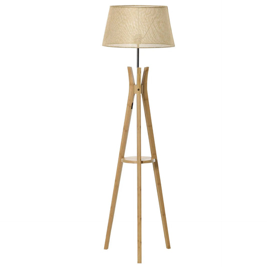 Natural Wood Tripod Floor Lamp Londecor
