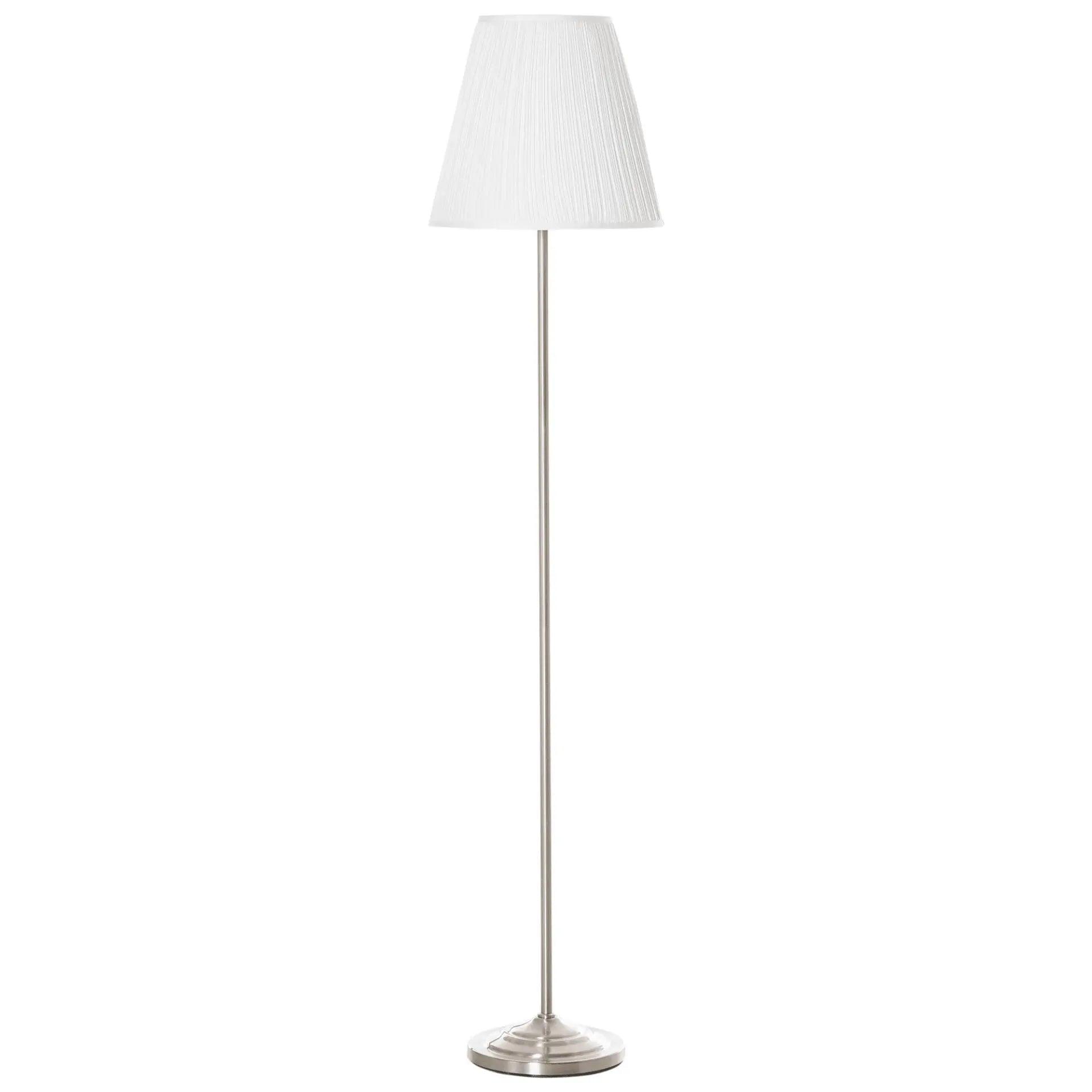 Steel Floor Lamp with Pleated Fabric Floor Switch. - Londecor