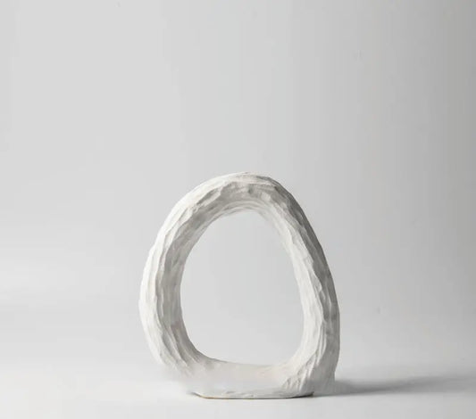 White Ceramic Ring Ornament Londecor