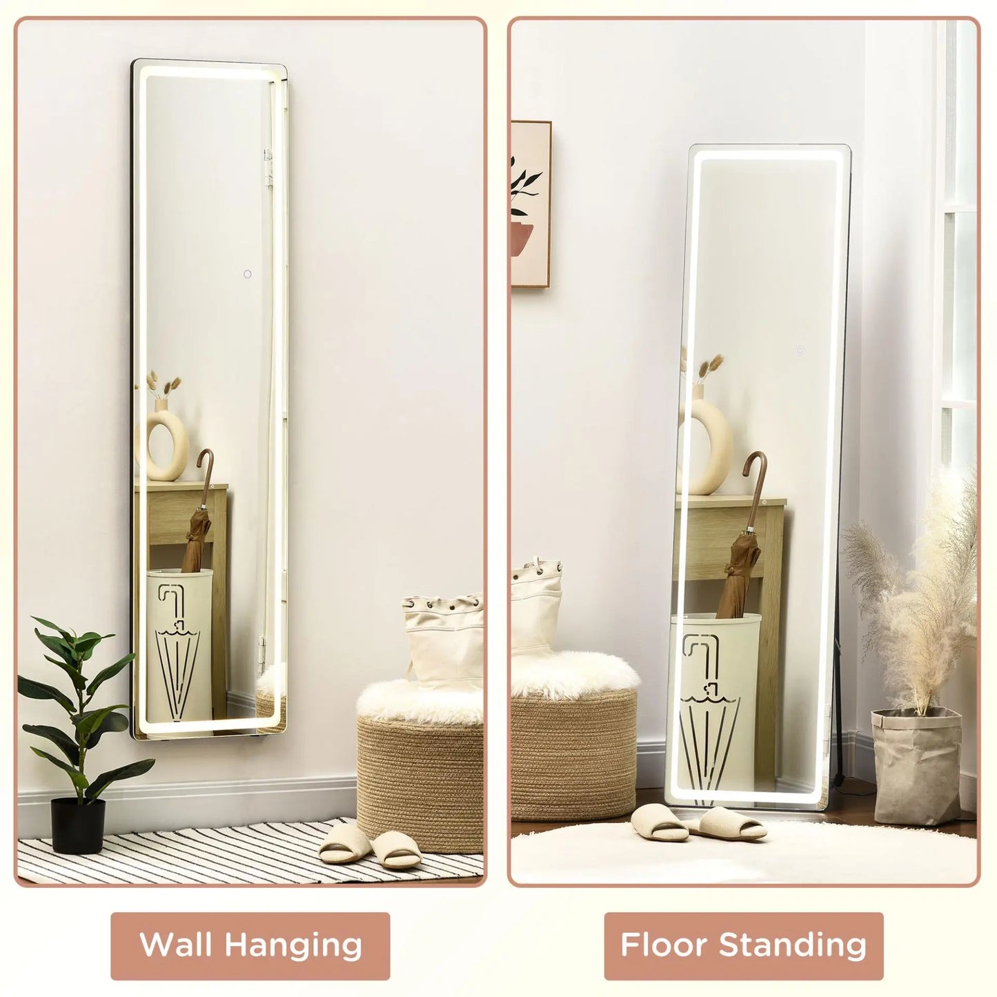 Full-Length Mirror with LED Lights and Remote Control. Londecor