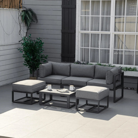6-Piece Outdoor Daybed Set with Coffee Table and Cushions - Londecor