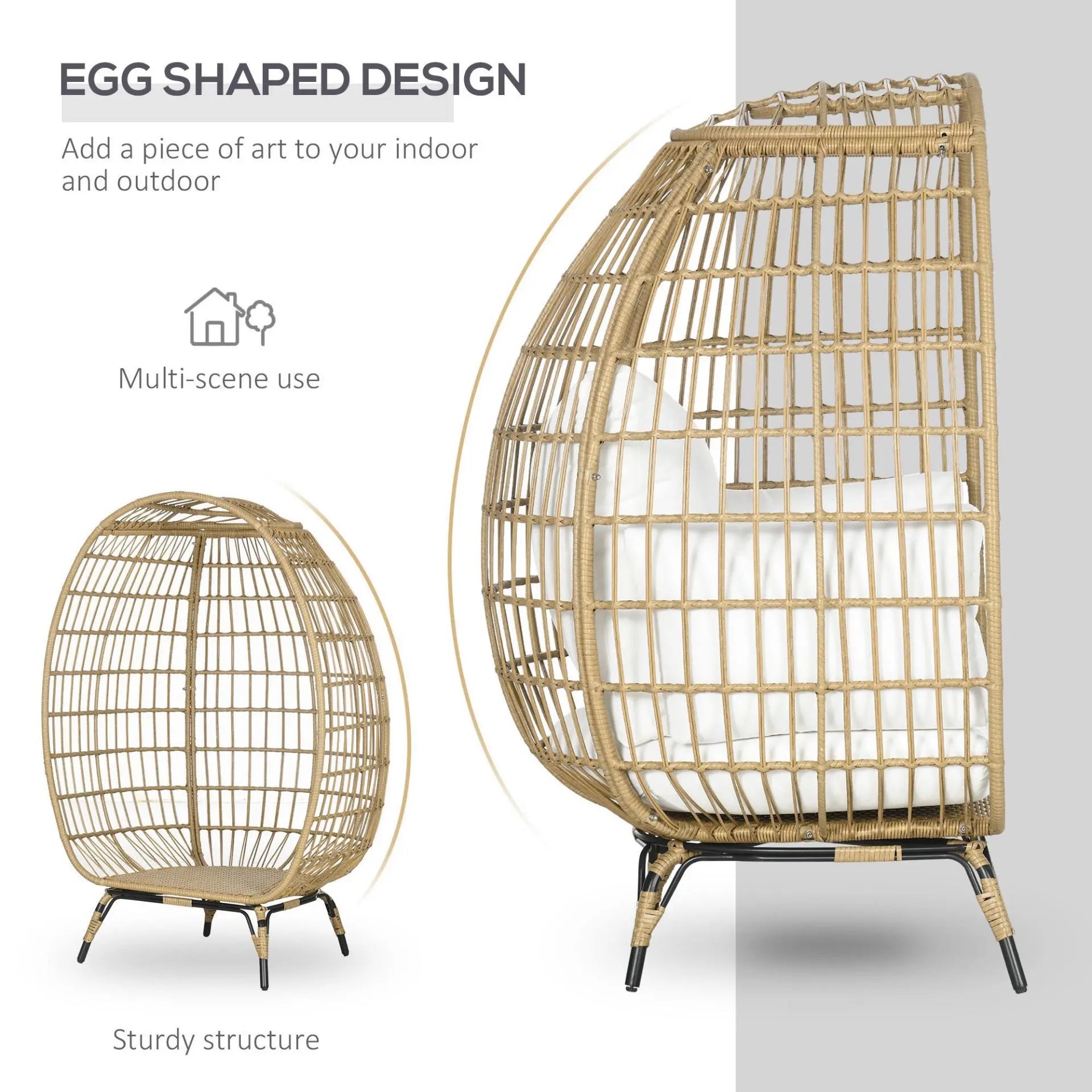 Lounge in Style and Comfort with the PE Rattan Outdoor Egg Chair Londecor