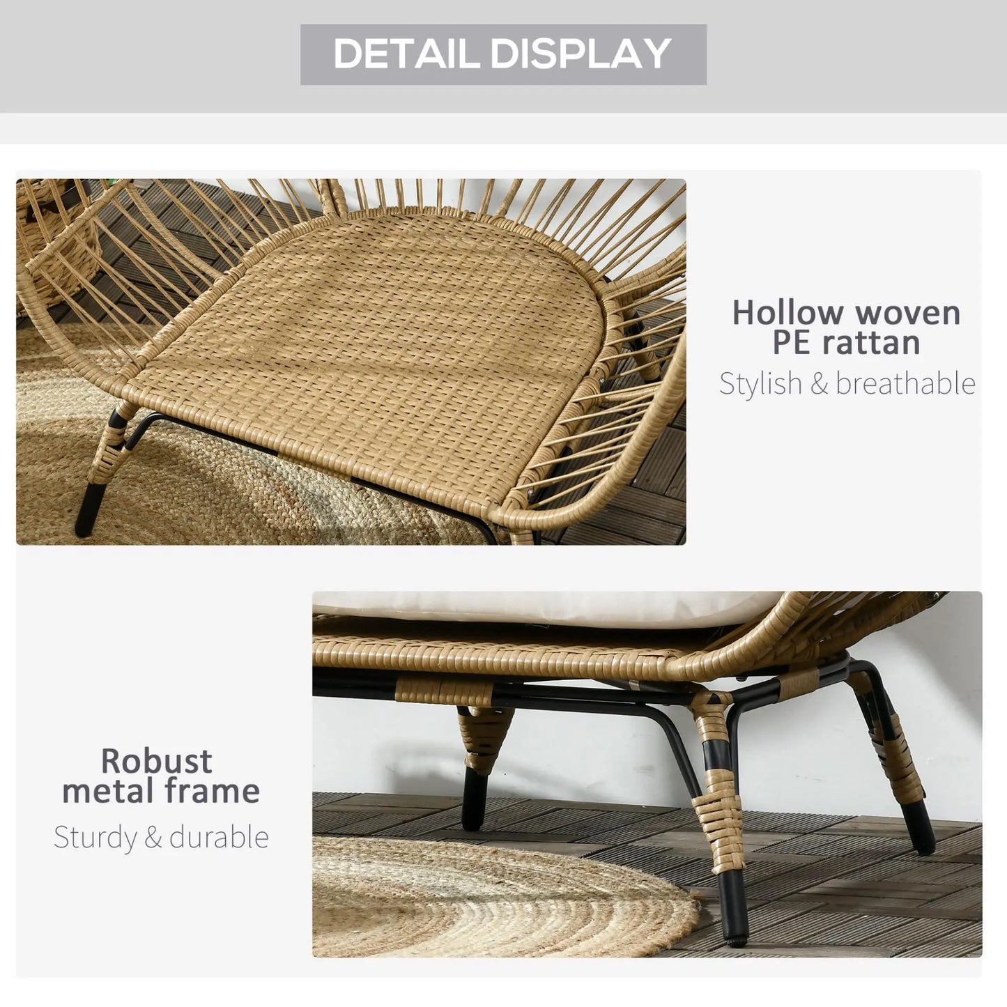 Lounge in Style and Comfort with the PE Rattan Outdoor Egg Chair Londecor