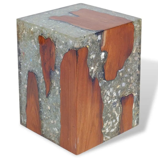 Solid Teak Wood and Resin Table Londecor