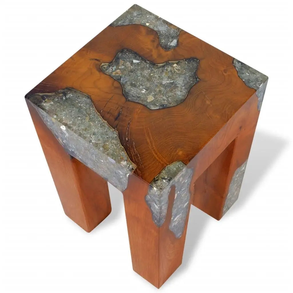Coffee Table Solid Teak Wood and Resin Londecor