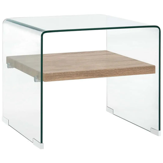 Coffee Table Clear 50x50x45 cm Tempered Glass Londecor