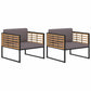 5 Piece Garden Lounge Set Solid Acacia Wood and Steel - Londecor