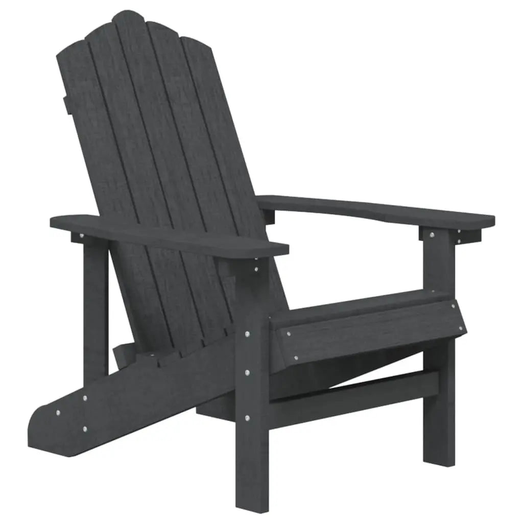 Garden Adirondack Chairs with Table HDPE Anthracite Londecor