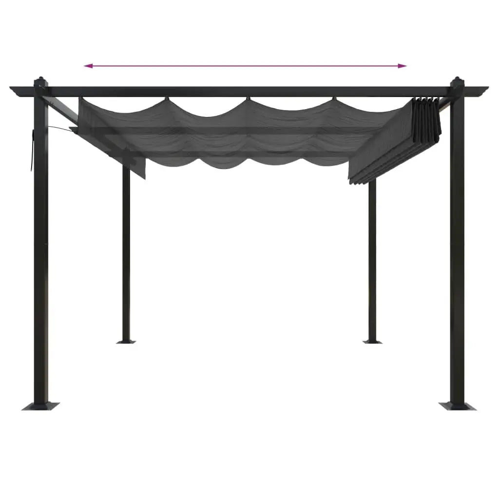 Garden Gazebo with Retractable Roof 3x3 m Anthracite Londecor