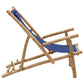Deck Chair Bamboo and Canvas Navy Blue Londecor