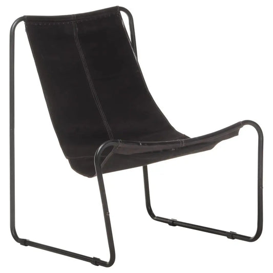 Relaxing Chair Black Real Leather - Londecor
