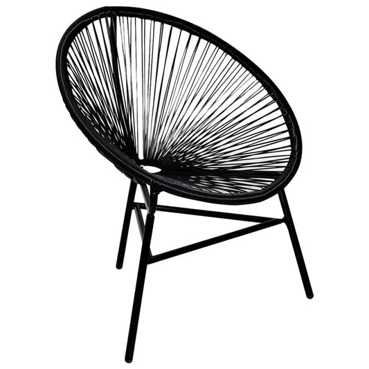 Garden Moon Chair Poly Rattan Black Londecor