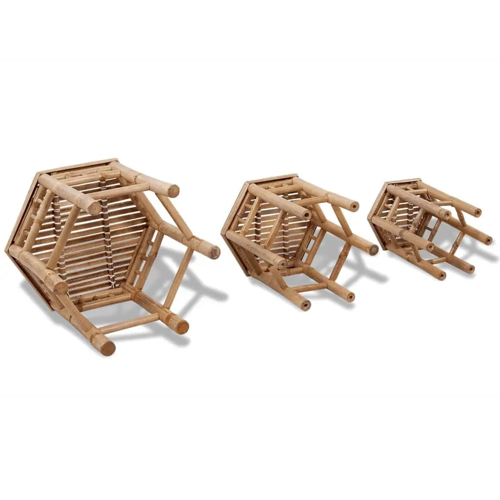 Garden side tables 3 pcs Bamboo Londecor