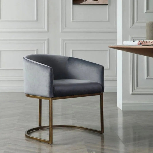 Gray Velvet Dining Chair homeroots kitchen & dining