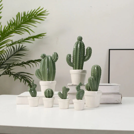 Home Accessories Ceramic Decoration High Temperature Simulation Cactus Londecor