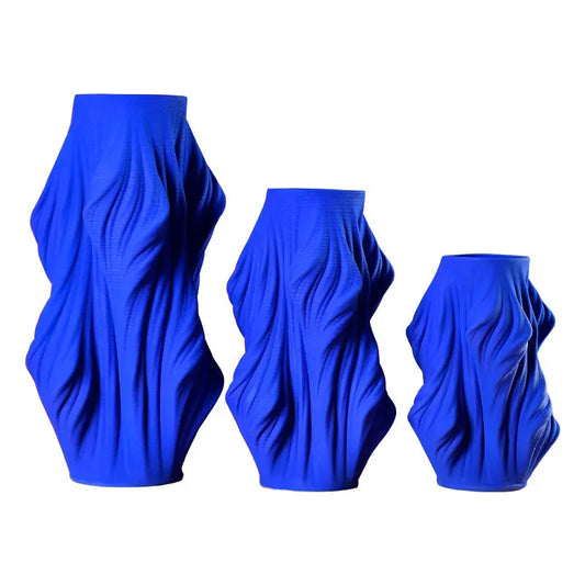 Abstract Minimalist Geometric Blue Ceramic Vase Floral Ornaments Londecor