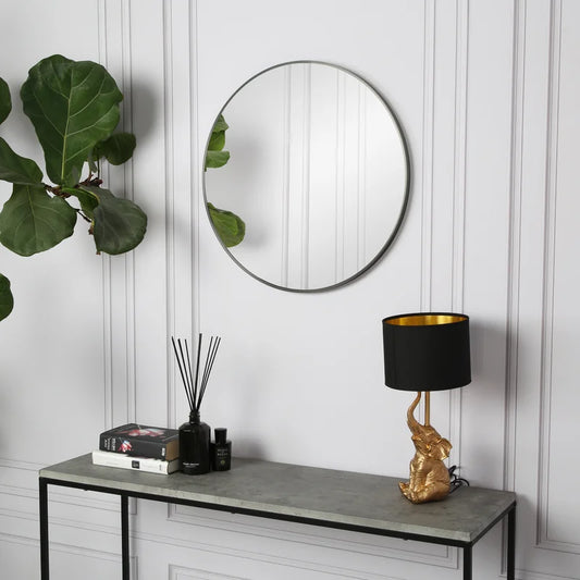 Round Framed Wall Mounted Mirror