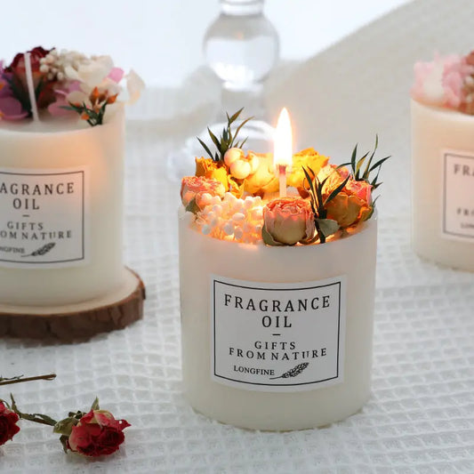 Dried Flowers Romantic Candle Londecor