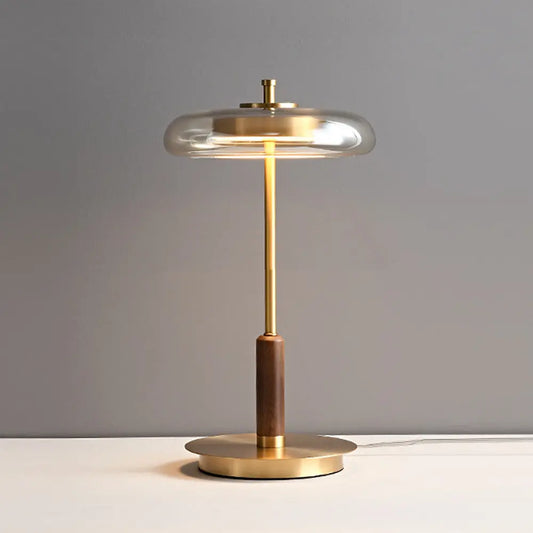 Creative Personality Brass Walnut Wood Living Room Bedroom Study Decorative Table Lamp Londecor