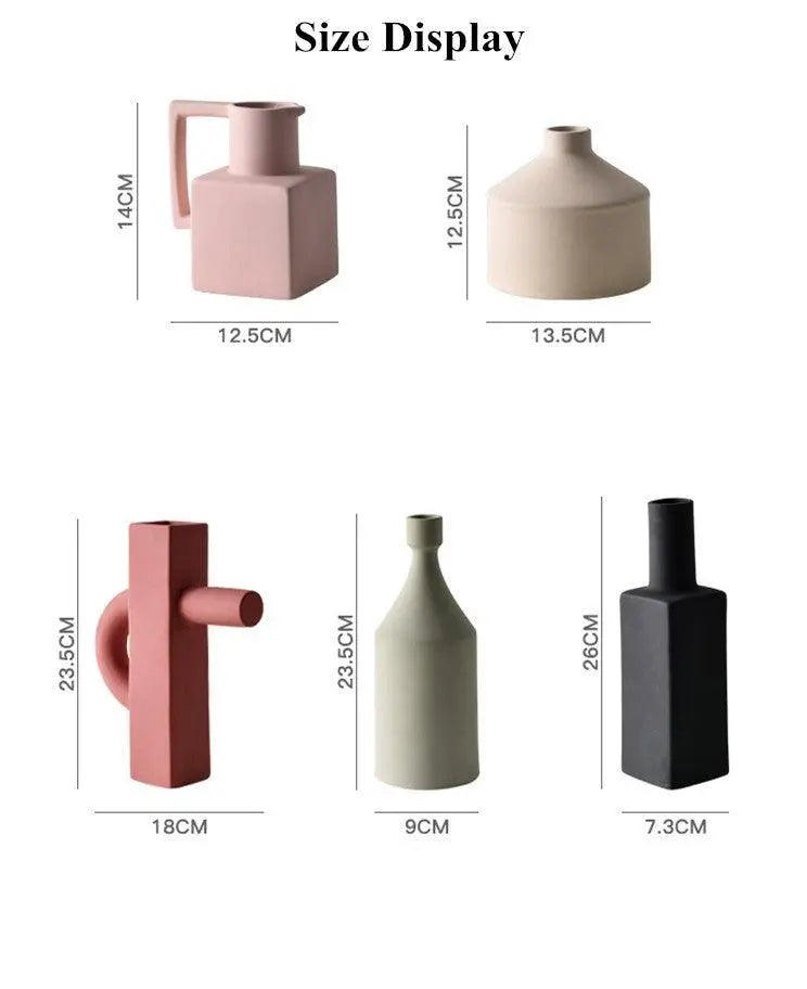 Geometric irregular Morandi vase - Londecor