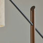 Sculptural Wood Floor Lamp with Adjustable Black Metal Arm-2