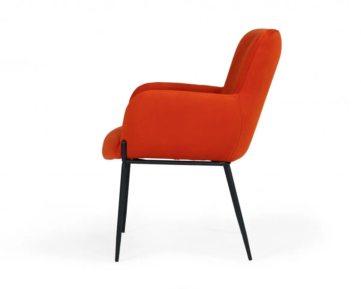 Orange Velvet Dining Chair-2