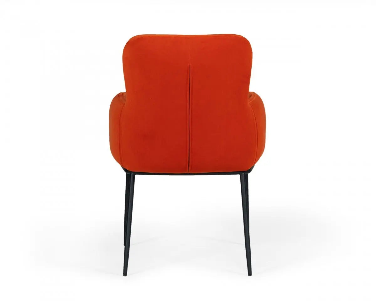 Orange Velvet Dining Chair-3