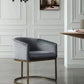 Gray Velvet Brass Modern Dining Chair-0