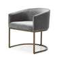 Gray Velvet Brass Modern Dining Chair-1