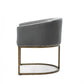 Gray Velvet Brass Modern Dining Chair-3