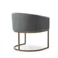 Gray Velvet Brass Modern Dining Chair-4