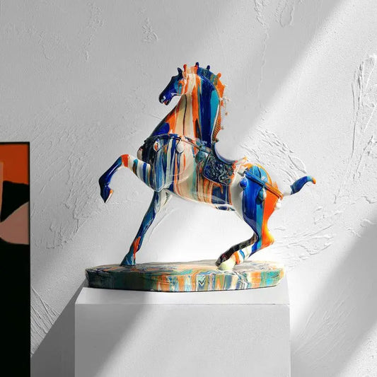 Nordic Art Ceramic Camouflage High-End Horse Ornaments - Londecor