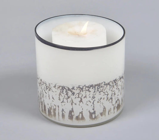Drip Frosted Abstract Round Glass Votive-0