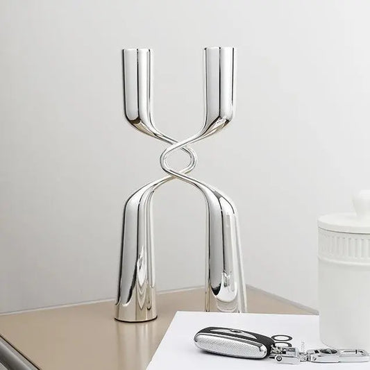 Modern Luxury High-grade Silver Candle Holder Ornaments - Londecor