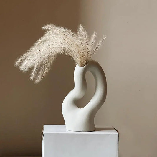Sculpture Vase Plain Rough Ceramic Hydroponics - Londecor