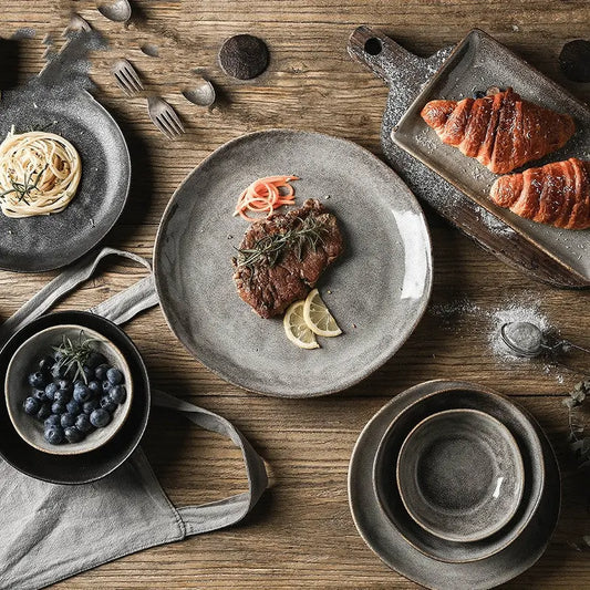 Kiln Into Ceramic Tableware Creative Hotel Steak Plate Londecor