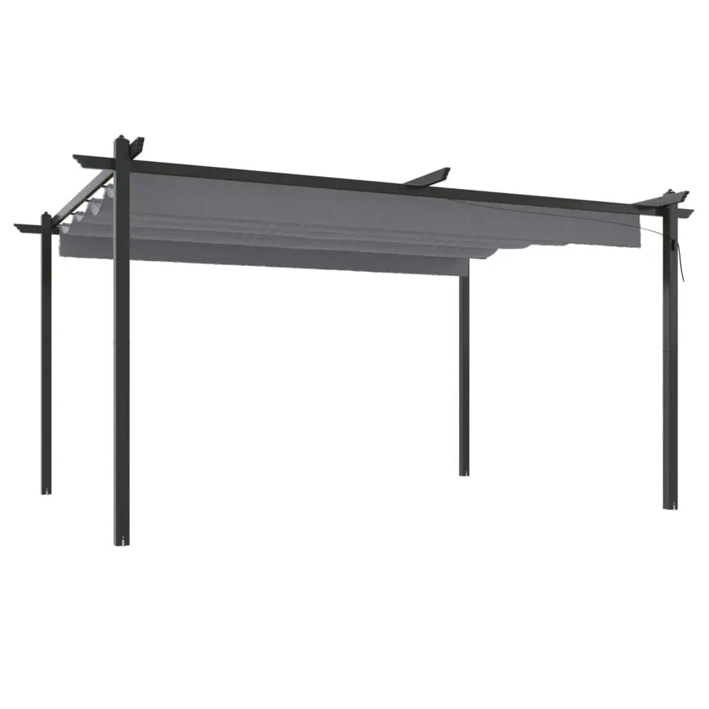 Garden Gazebo with Retractable Roof 4x3 m Anthracite Londecor