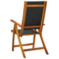 Folding Garden Chairs 2 pcs Solid Acacia Wood and Textilene - Londecor
