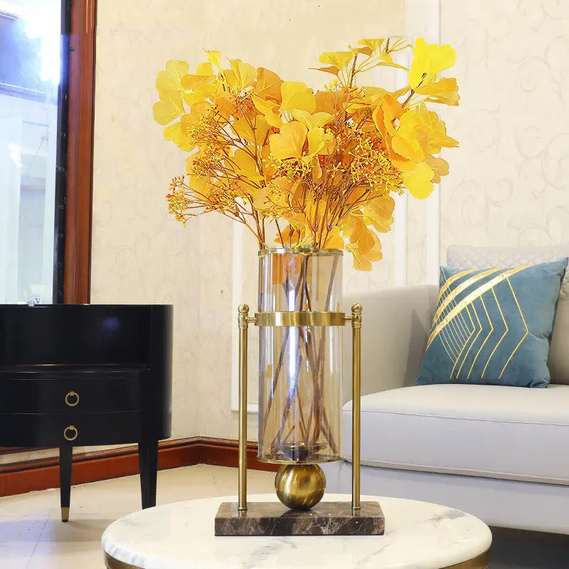 Modern Light Luxury Style Marble Vase Decoration Living Room Flower Arrangement Londecor