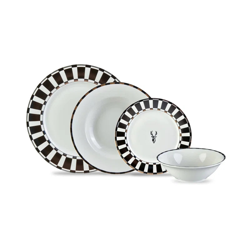 Luxury Porcelain Dinnerware - Set of 24